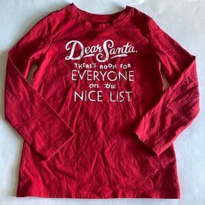 Dear Santa Long Sleeve Red Tee Shirt